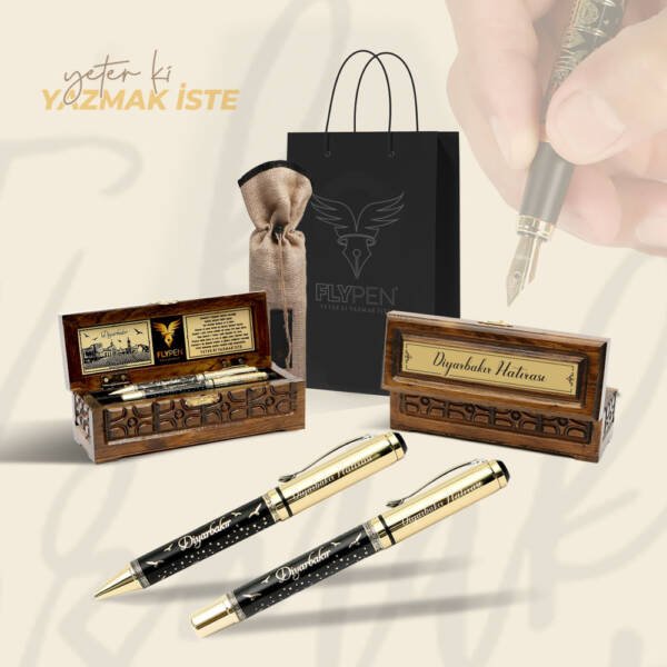 Diyarbakır İkili Kalem Seti Full Gold Series ( Roller Kalem - Tükenmez Kalem )