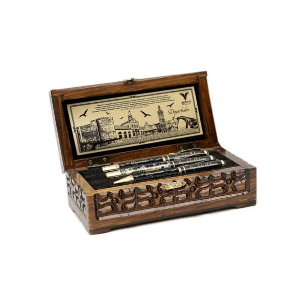 Diyarbakır Üçlü Hediyelik Kalem Seti Gold Series  ( Roller Kalem -  Tükenmez Kalem - Dolma Kalem ) - Görsel 4