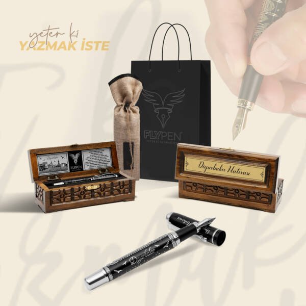 Diyarbakır Tekli Hediyelik Kalem Seti Silver Series ( Dolma Kalem )